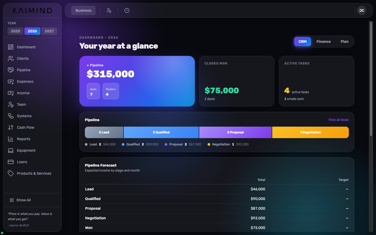 Kaimind Deals view